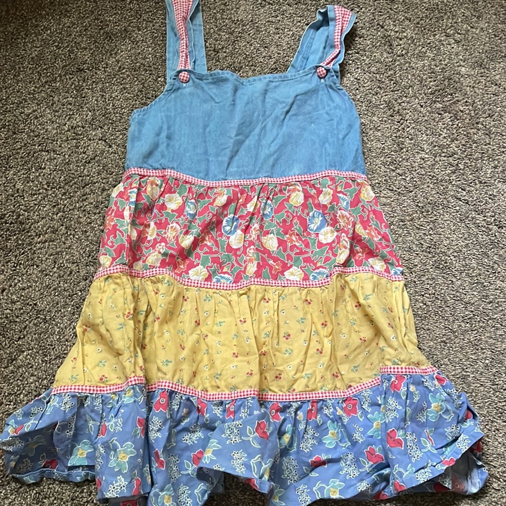 Vintage Girls Patchwork Sleeveless Dress